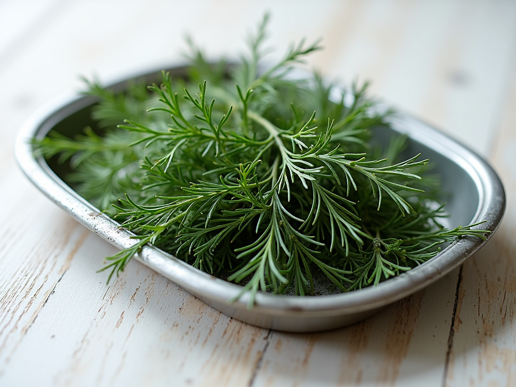 Dried dill herbs in a glass jar